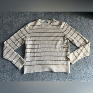 Vince Cashmere Cream and Tan Sweater